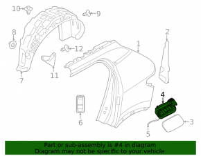 Fuel filler flap housing Volvo XC40 19-25