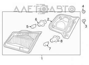 Left inner trunk lid light for a 2013-2015 Honda Accord