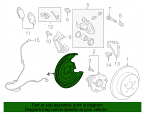Brake Disc Cover Rear Left Lexus CT200h 11-17