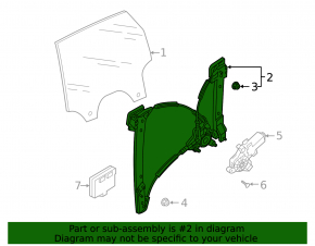 Rear right window lift mechanism for the Audi E-Tron 19-23