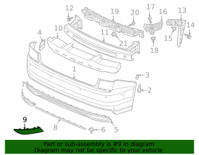 Rear bumper reflector left VW Passat 20-22