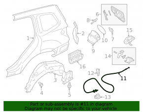 Subaru Forester 14-18 SJ Fuel Filler Door Release Cable