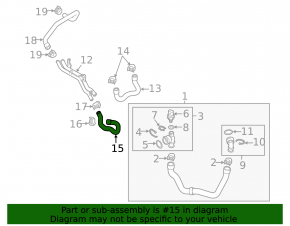 Lower cooling hose VW Beetle 13-17 1.8T, 2.0T