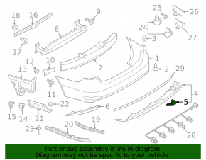 Plug towing hook rear bumper VW Jetta 15-18 USA in the lip