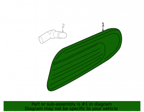 Right turn signal repeater on the wing of Mini Cooper 14-21 S model