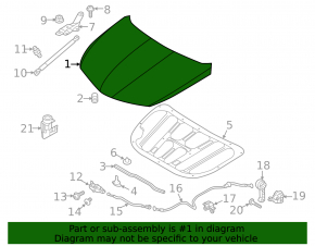 The bare hood of a 12-17 Hyundai Azera