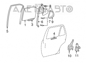 Rear left door glass guide for Lexus ES300 ES330