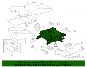 Driver's seat lower cushion adjustment motor for Lexus NX200t NX300 NX300h 15-21 without frame, broken mount