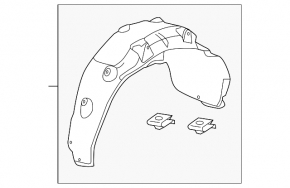 Rear left fender liner Acura MDX 14-16 pre-restoration