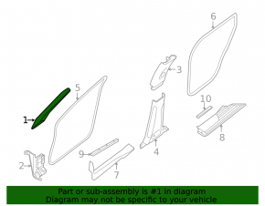 Nissan Pathfinder 13-20 right front pillar trim, gray