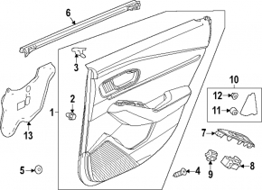 Honda Accord 2023-2026 rear right window control trim, gloss black