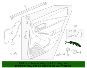 Honda Accord 2023-2026 rear right window control trim, gloss black