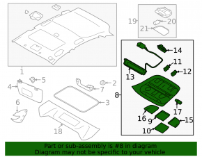 Front Ceiling Light Subaru XV Crosstrek 21-23