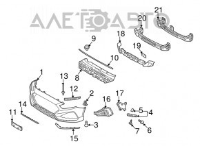 Front bumper mount right Hyundai Sonata 18-19