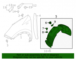 Front left fender liner for Kia Sportage 17-19