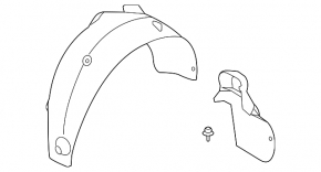 Rear right fender liner for Hyundai Venue 20-25