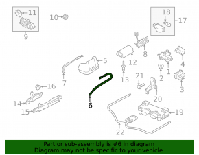 Boot lid lock cable Audi A6 C7 12-18