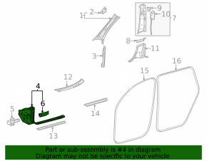 Door sill trim inner front left Mercedes W167 GLE 350 450 20-23 black