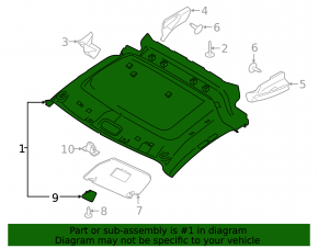 Headlining front Ford Transit Connect MK2 13- without rear part gray