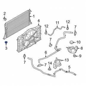 Radiator mount support lower left Ford Mustang Mach-E 21-23 rubber