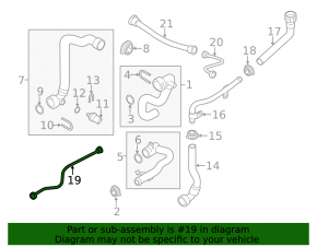 Return cooling pipe VW Touareg 13-16 3.0TDI