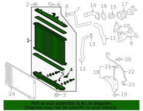 Water cooling radiator Toyota Sienna 11-16 2.7, 3.5