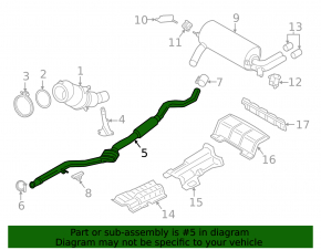Exhaust line middle part BMW F30 17-18 rwd B46
