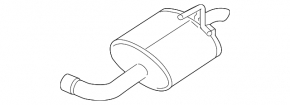 Muffler rear part, barrel left Nissan Altima 19-24 2.5 fwd