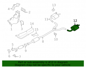 Muffler rear part, barrel left Nissan Altima 19-24 2.5 fwd