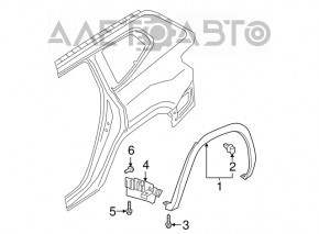 Mudguard on the threshold rear right VW Atlas 18-25