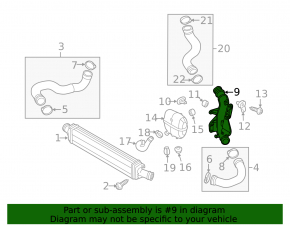 Intercooler pipe left middle Audi A6 C7 12-18 2.0