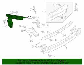 Left rear bumper mount for Audi A6 allroad 19-25