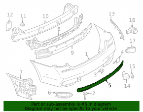 Rear bumper trim BMW 7 G11 G12 16-19 M-Sport