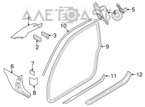 Left upper center pillar trim for BMW 335i e92 07-13 for cleaning