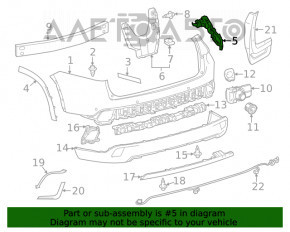 Rear bumper mount right Toyota Highlander 14-19