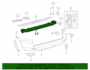 Toyota RAV4 06-12 rear bumper reinforcement