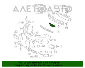Front bumper mount right Lexus RX350 RX450h 10-12 prerest