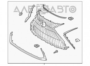 Radiator grill grill Lexus ES250 ES350 19-22 for parking sensors and camera