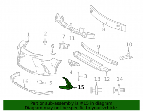 Lower left front bumper molding for Lexus NX 22-25 under the turn signal