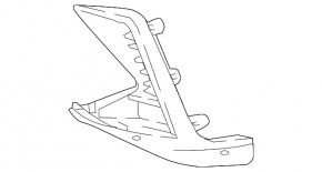 Right front bumper grille for Lexus NX300 NX300h 18-21 Base, under fog lights
