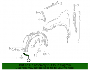 Left front mudguard liner for Lexus NX 22-25