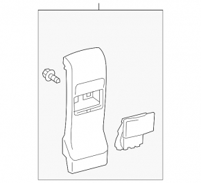 Rear center console trim for Toyota Prius V 15-17, black, with cup holders, scratches