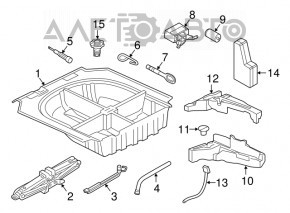 Foam plastic for VW Golf 15 tool - top