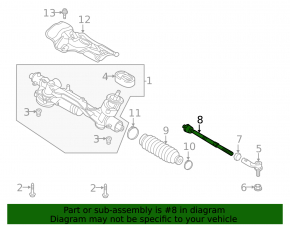 Steering rod right VW Tiguan 18-24 CTR