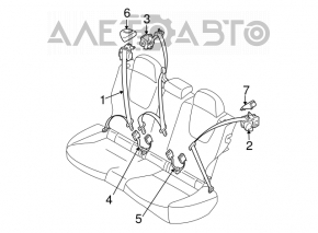 Rear right seat belt for Subaru Forester 2013 SH, black