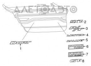 RALLYE Emblem for Dodge Dart Trunk Lid 13-16