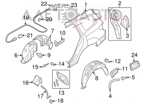 Right ventilation shield Subaru Forester 2013 SH