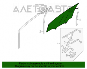 Front left door glass for Suzuki Kizashi 10-15
