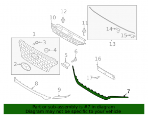 One-piece grille molding for Hyundai Santa FE 21-23