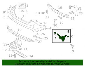 Left rear bumper mount for Hyundai Sonata 16-19 hybrid